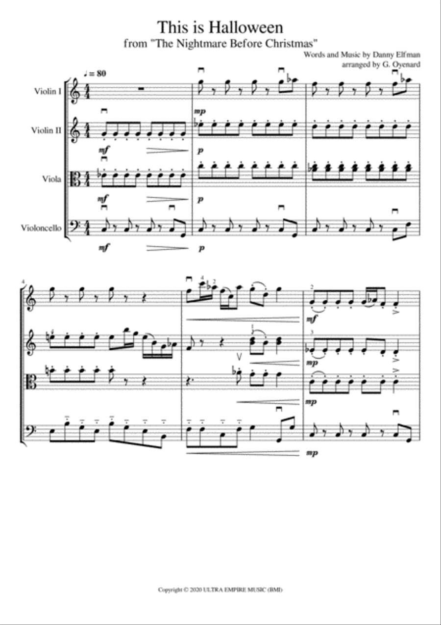 This Is Halloween String Quartet scores gallery preview page 3