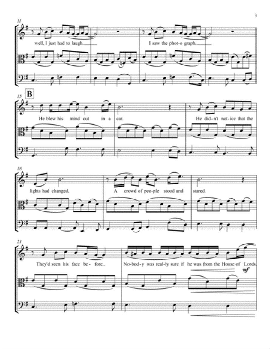 A Day In The Life String Trio scores gallery preview page 3