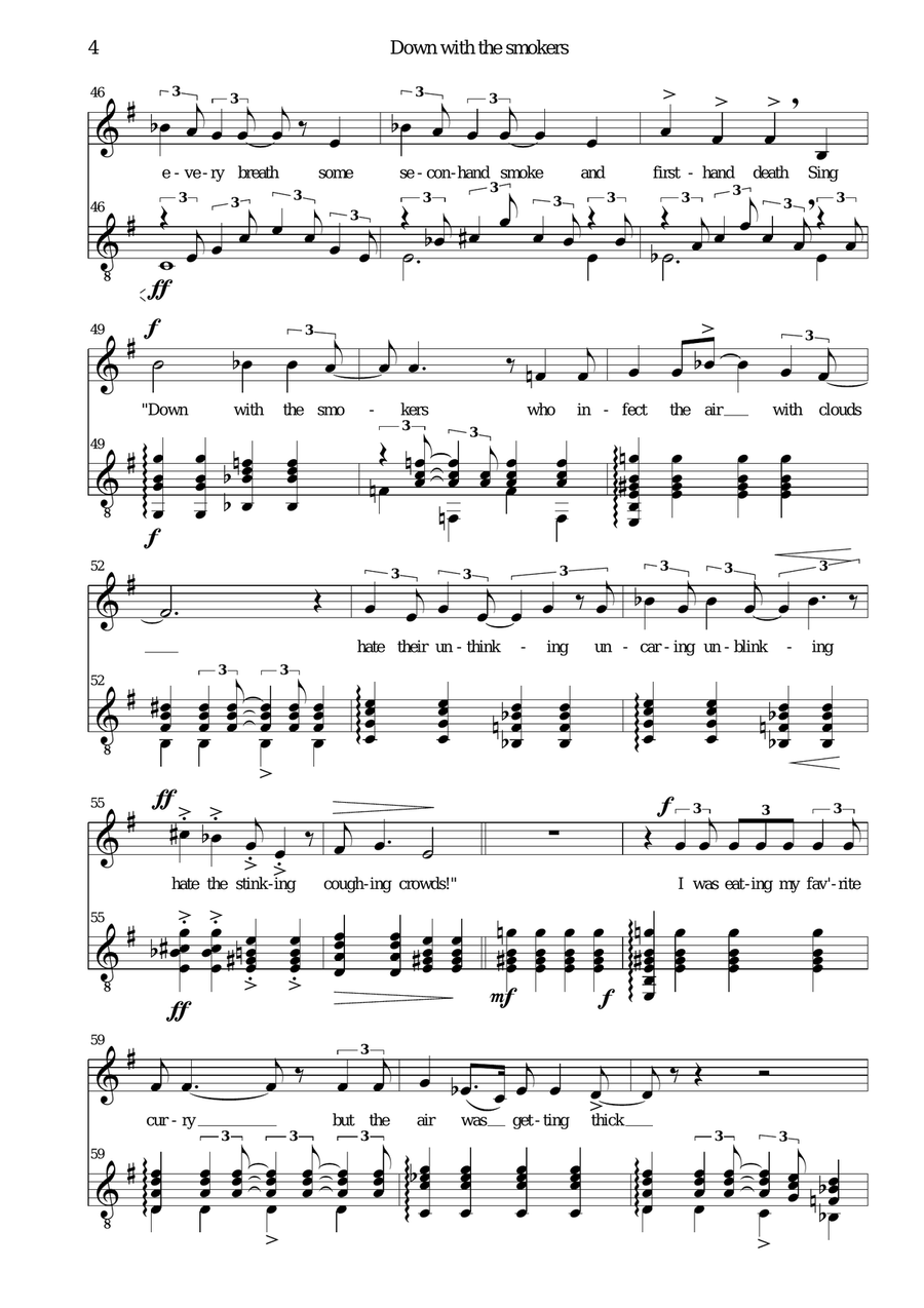 Down with the Smokers for voice and guitar Vocal Duet scores gallery preview page 4