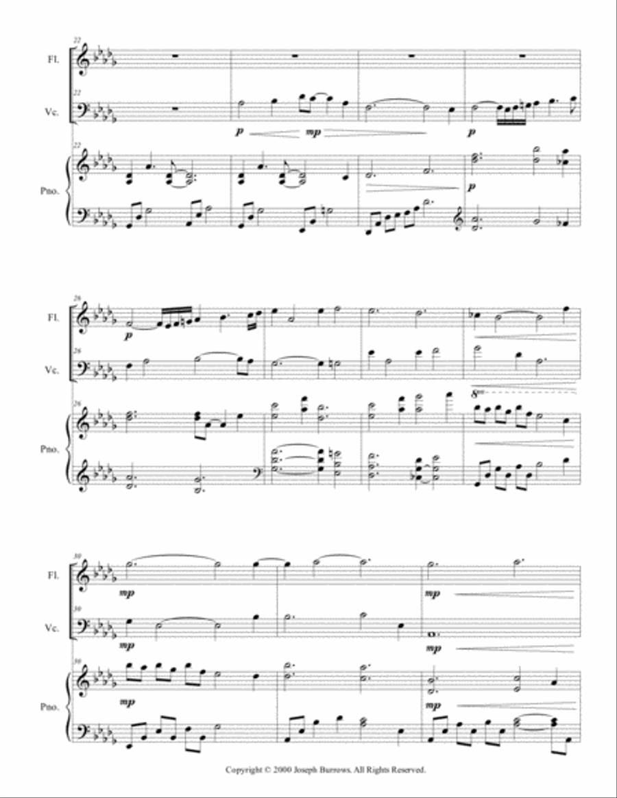 Kairos IV by Joseph Burrows - Flute, Cello and Piano Small Ensemble scores gallery preview page 3