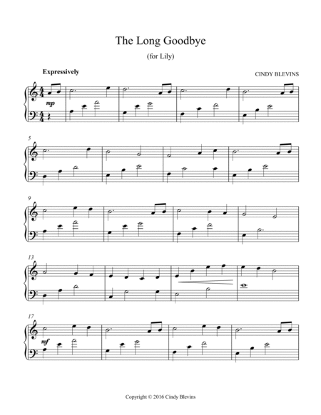 The Long Goodbye, original solo for Lever or Pedal Harp image number null