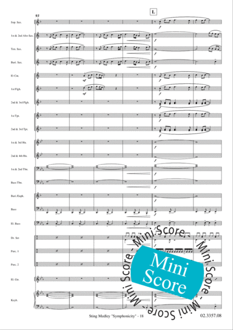 Sting Medley Sting Medley Fanfare Band scores gallery preview page 22