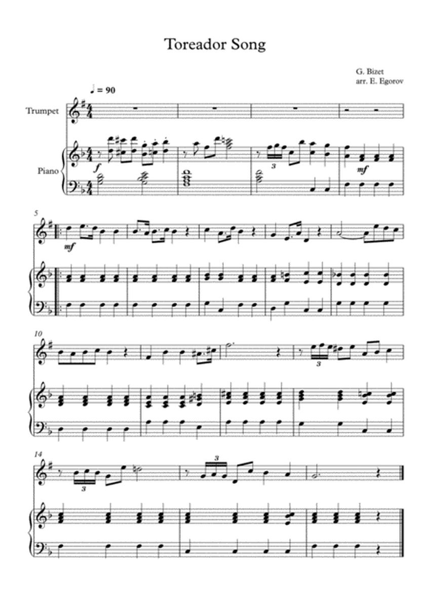 Toreador Song, Georges Bizet, For Trumpet & Piano image number null