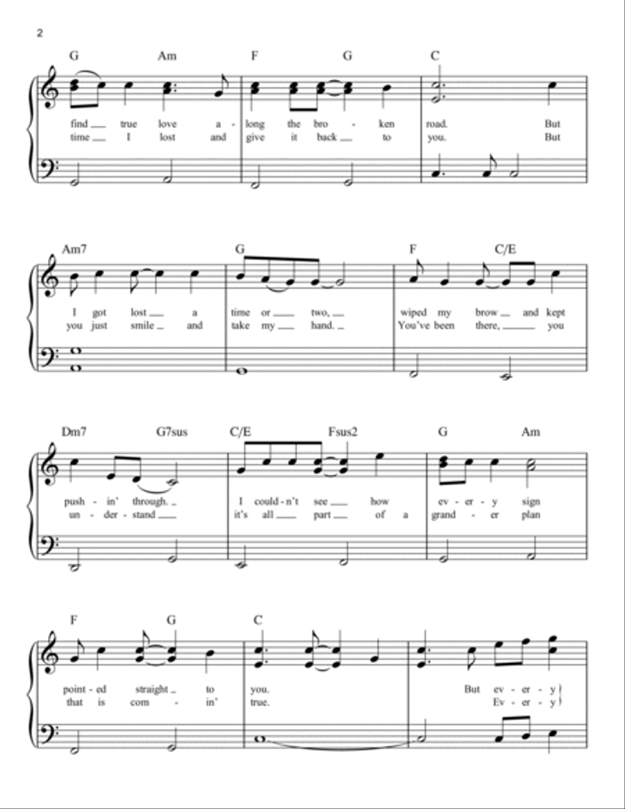 Bless The Broken Road Easy Piano scores gallery preview page 2