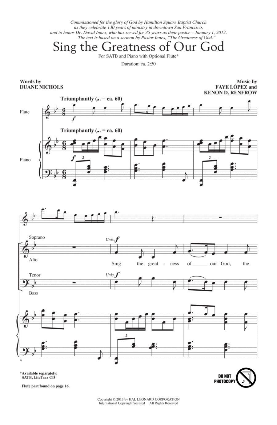 Sing The Greatness Of Our God 4-Part scores gallery preview page 1