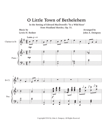 O Little Town of Bethlehem (Clarinet and Piano) image number null