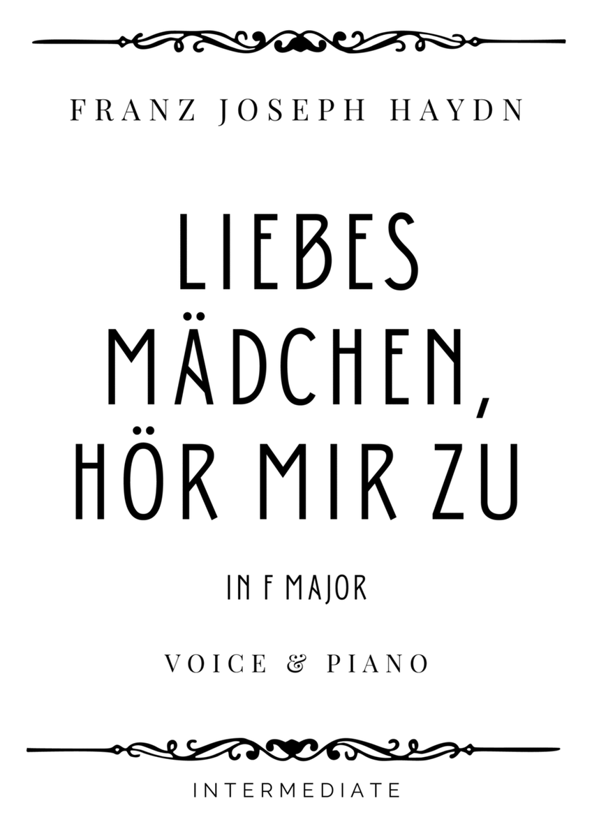 Haydn - Liebes Mädchen, hör mir zu in F Major - Intermediate image number null