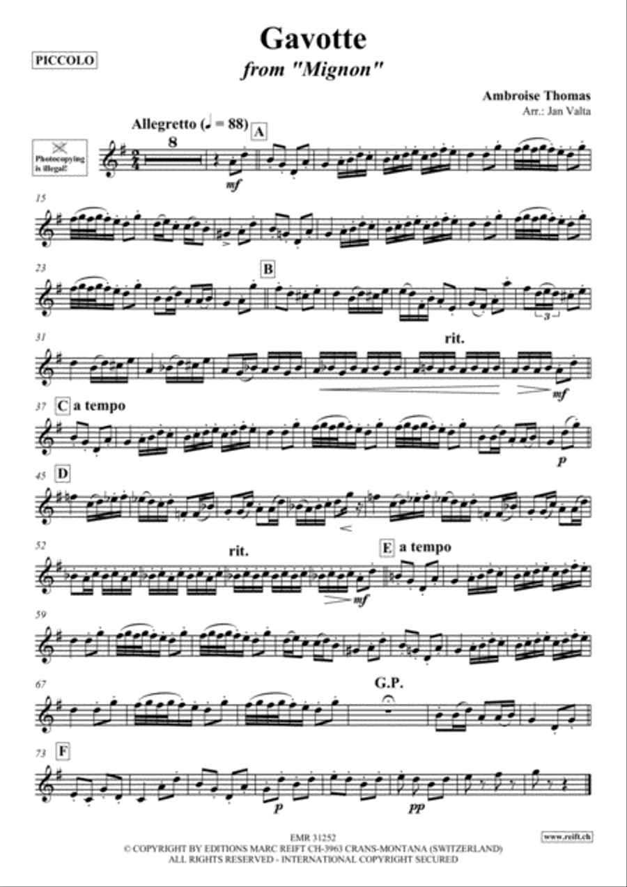 Gavotte Piccolo scores gallery preview page 2