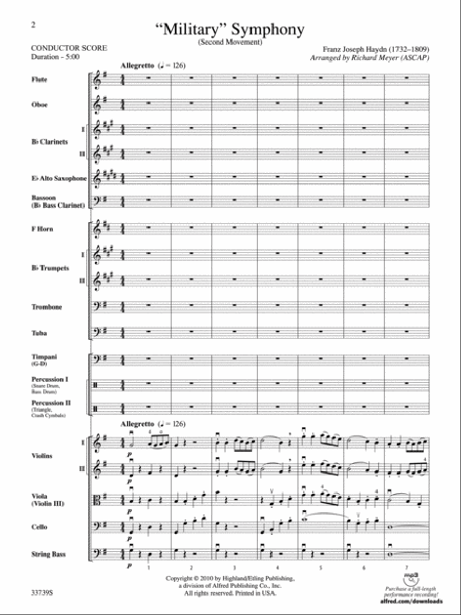Military Symphony Full Orchestra scores gallery preview page 2