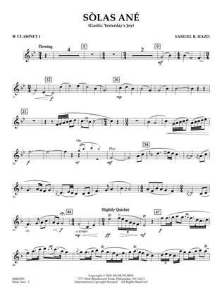 Sòlas Ané (Yesterday's Joy) - Bb Clarinet 1