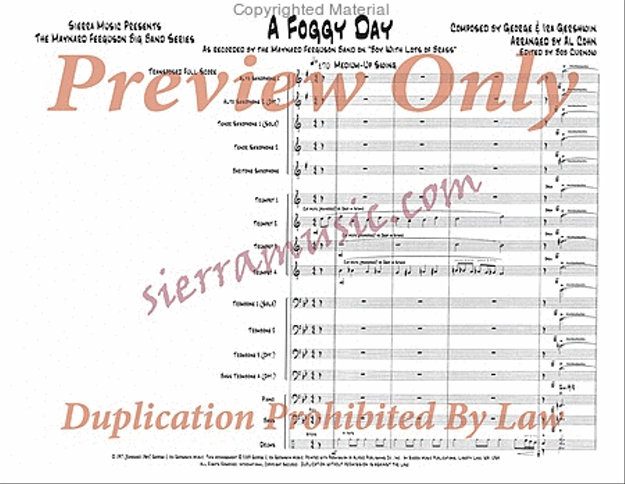 A Foggy Day A Foggy Day Big Band scores gallery preview page 2