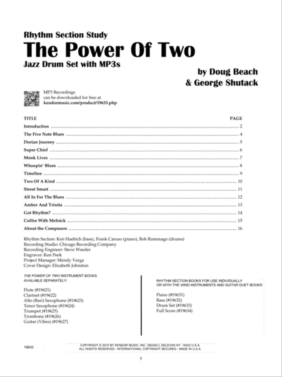 Power Of Two, The - Jazz Drum Set with MP3s Drum Set scores gallery preview page 2
