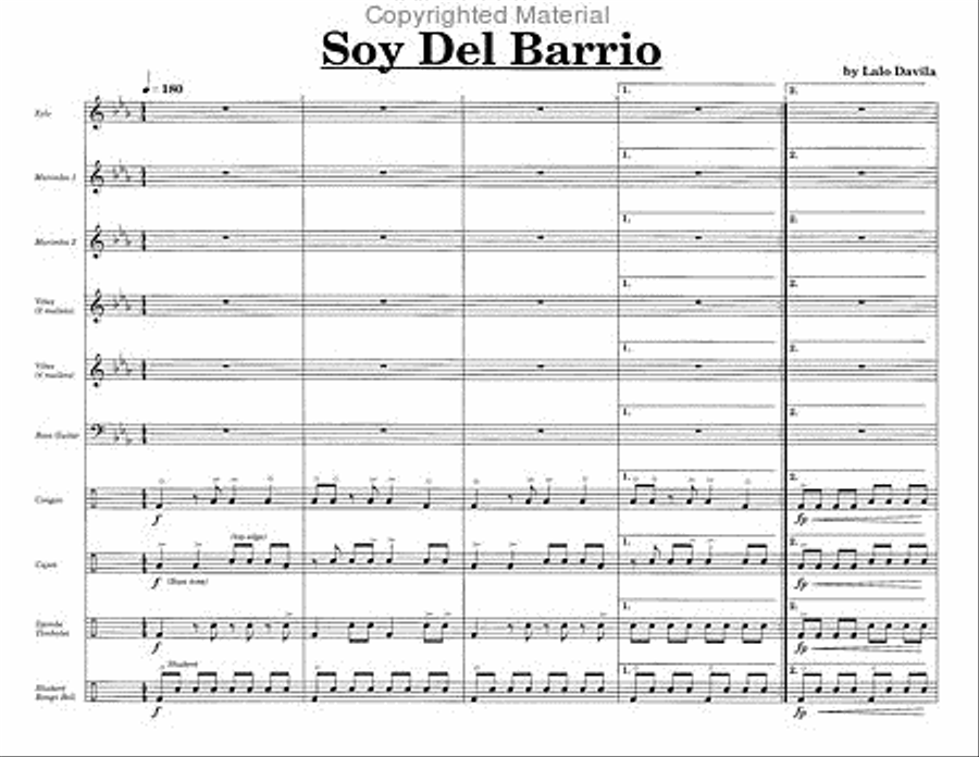 Soy Del Barrio Soy Del Barrio Percussion Ensemble scores gallery preview page 2