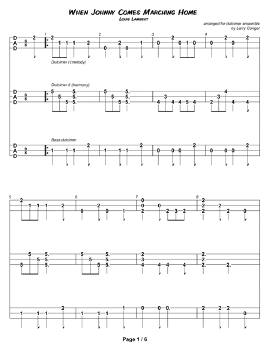 When Johnny Comes Marching Home (ensemble) Small Ensemble scores gallery preview page 3
