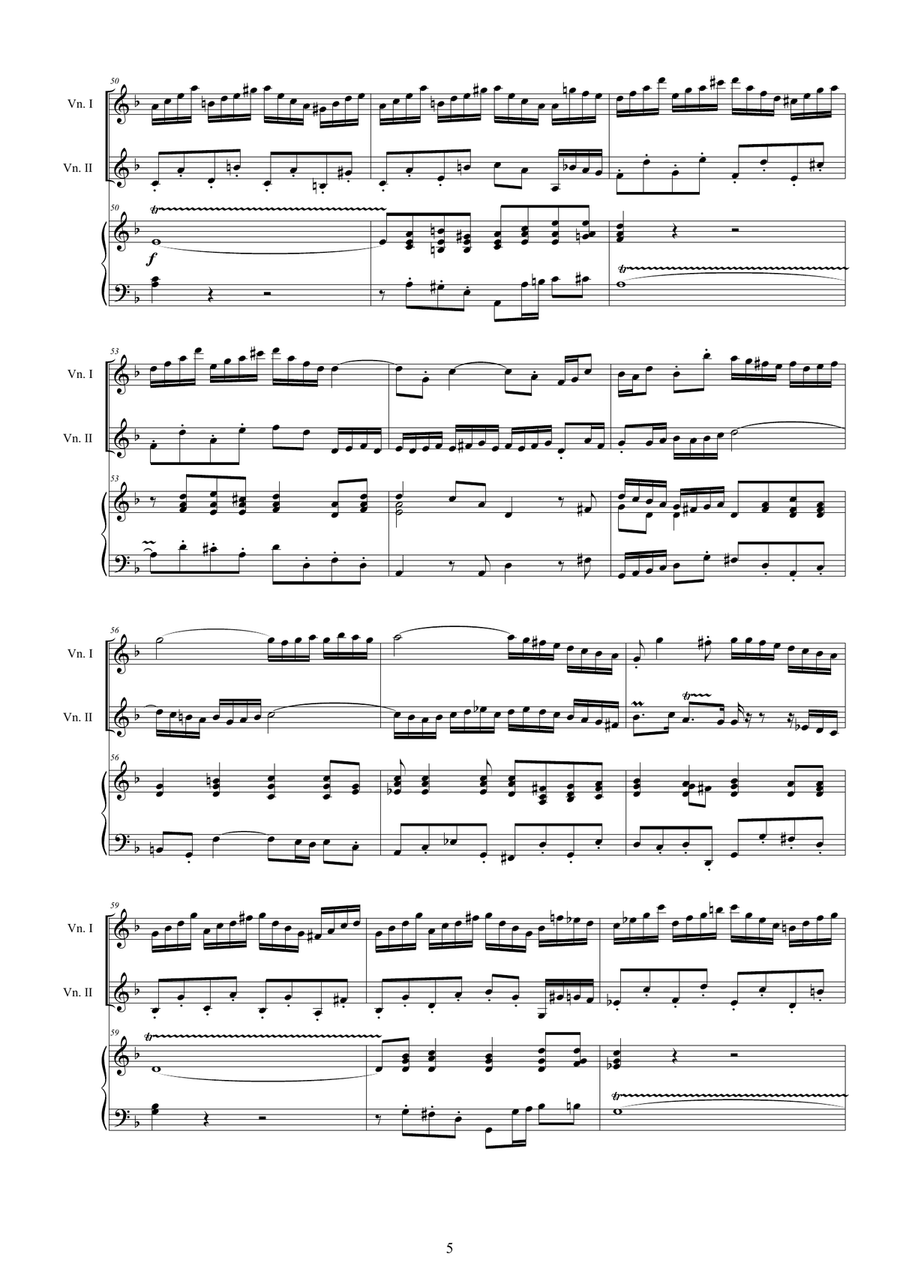 Bach - Double Concerto in D minor BWV1043 for Two Violins and Cembalo or Piano Violin scores gallery preview page 5