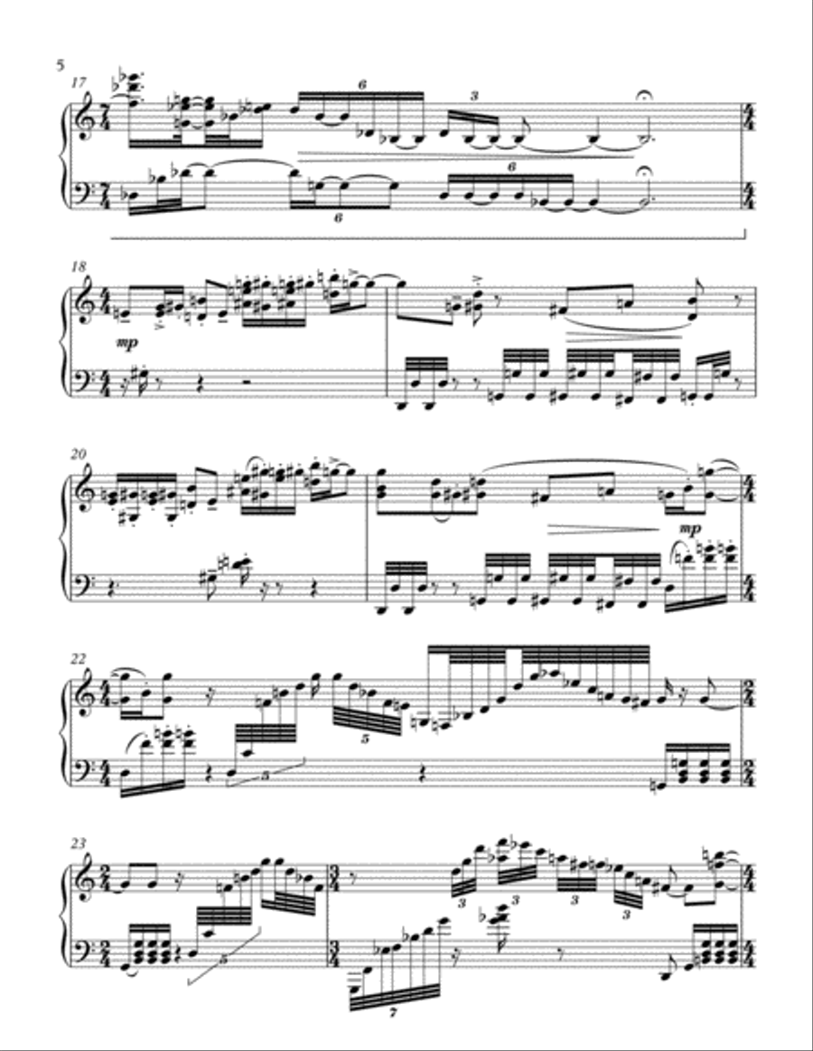 Five Colors Make the Eyes Blind (3rd and 4th Movements) Piano Solo scores gallery preview page 6
