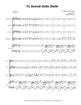 Tu Scendi Dalle Stelle (Saxophone Quartet and Piano)