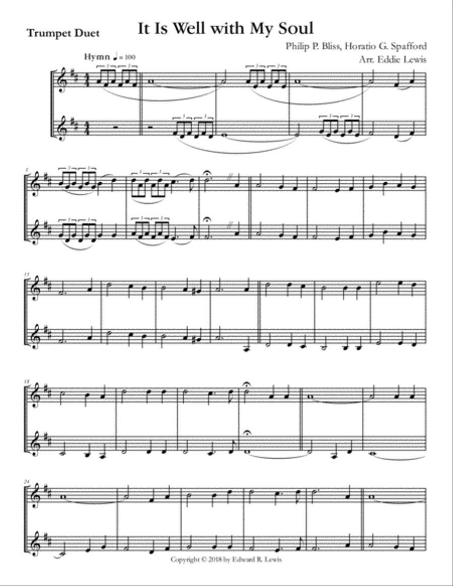 It Is Well With My Soul - Trumpet Duet Trumpet Duet scores gallery preview page 2