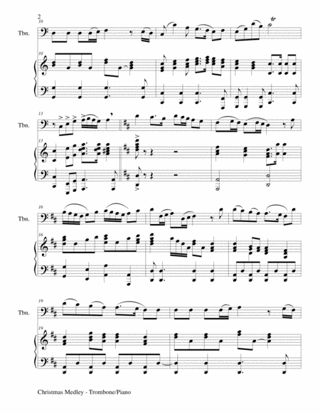 CHRISTMAS CAROL SUITE (Trombone and Piano with Score & Parts) image number null