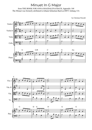 Minuet In G Major (with piano and chords)