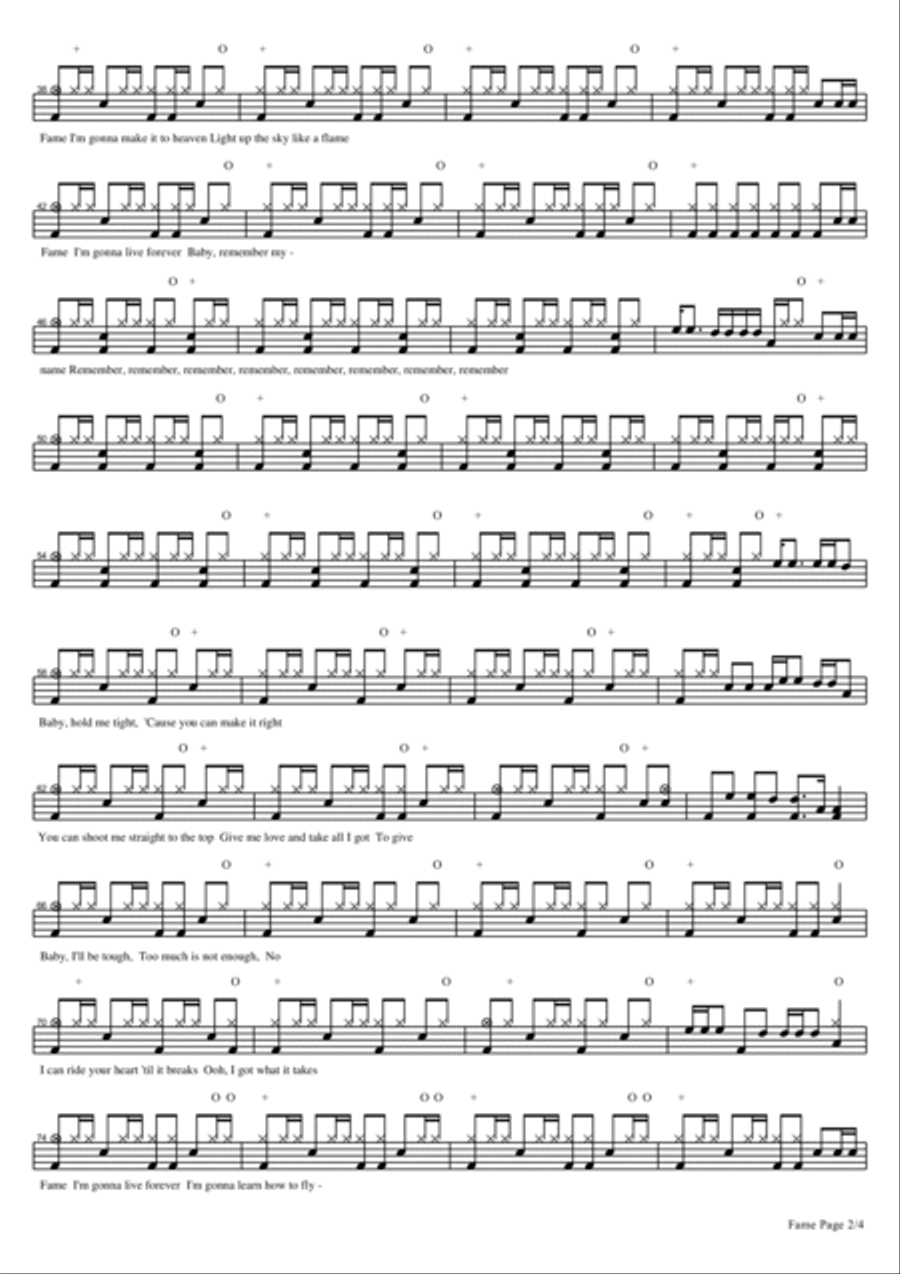 Fame Drum Set scores gallery preview page 2