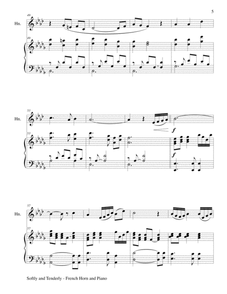 SOFTLY AND TENDERLY (Duet – French Horn and Piano/Score and Parts) image number null