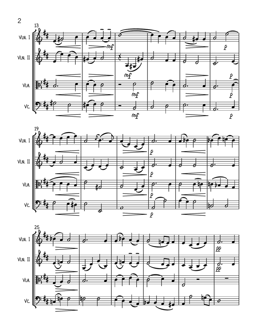 Ave Verum Corpus by Mozart - String Quartet String Quartet scores gallery preview page 2