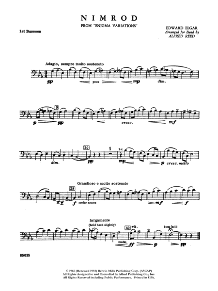 Nimrod (from Elgar's Variations): Bassoon