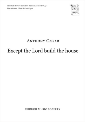 Book cover for Except the Lord build the house
