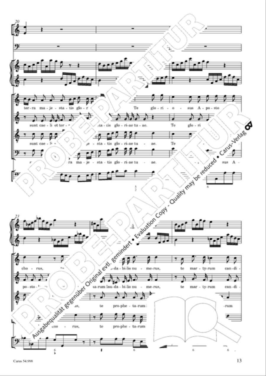 Te Deum in C 4-Part scores gallery preview page 14