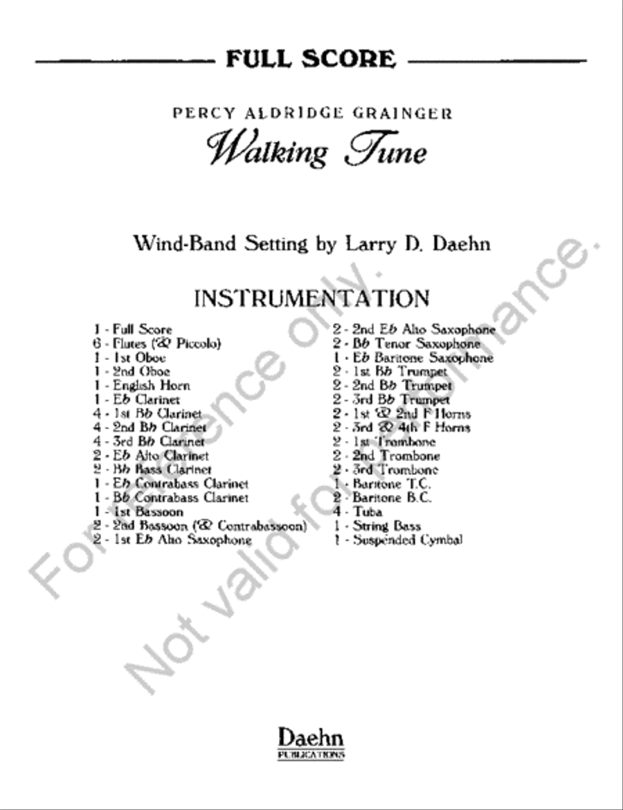 Walking Tune Concert Band scores gallery preview page 2