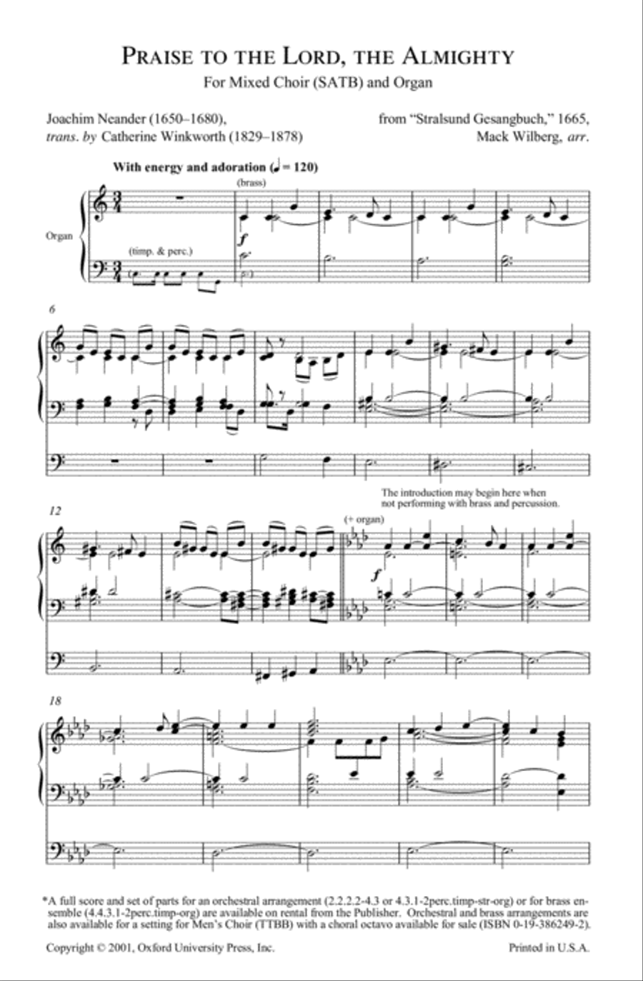 Praise to the Lord, the Almighty 4-Part scores gallery preview page 2