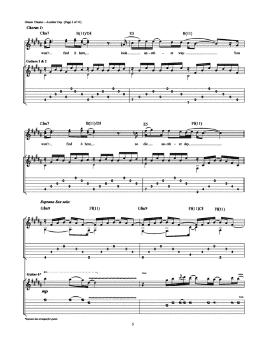 Another Day Electric Guitar scores gallery preview page 3