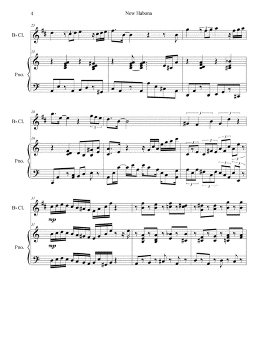 New Habana for Piano and Clarinet Clarinet Solo scores gallery preview page 4