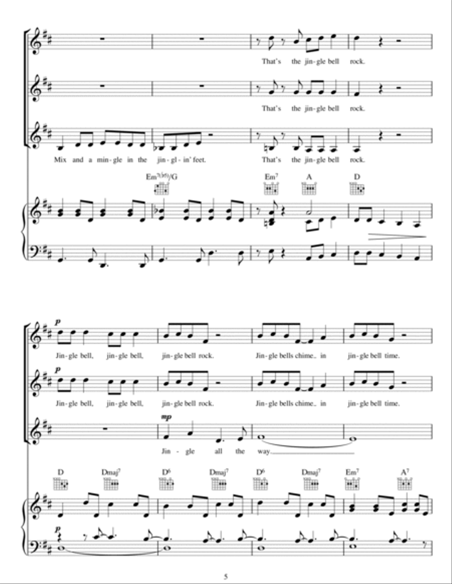 Jingle Bell Rock (arr. Peter Foggitt) SSA scores gallery preview page 5