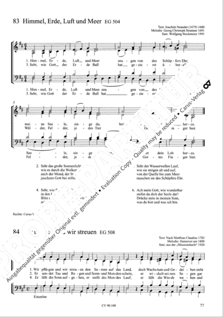 Chorsatze zum Evangelischen Gesangbuch Choir scores gallery preview page 82