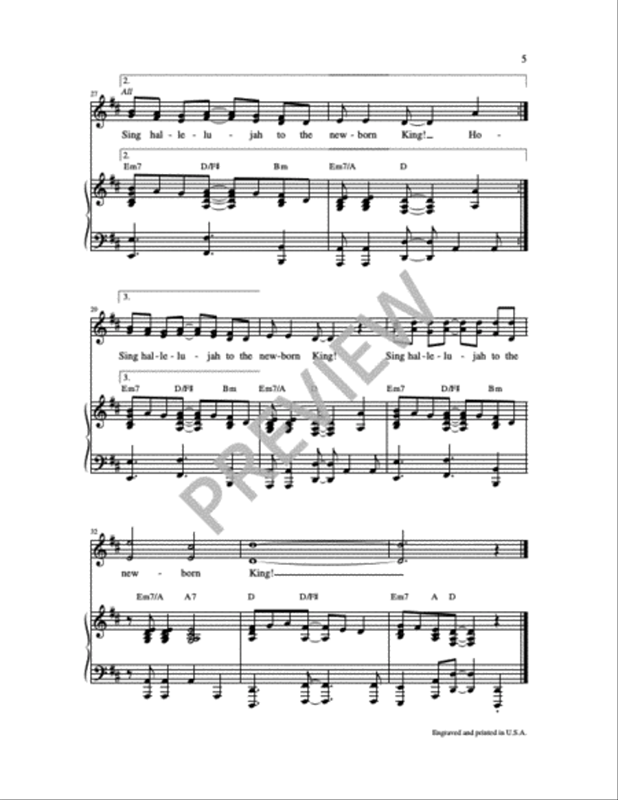 Sing Hallelujah to the Newborn King SA scores gallery preview page 5