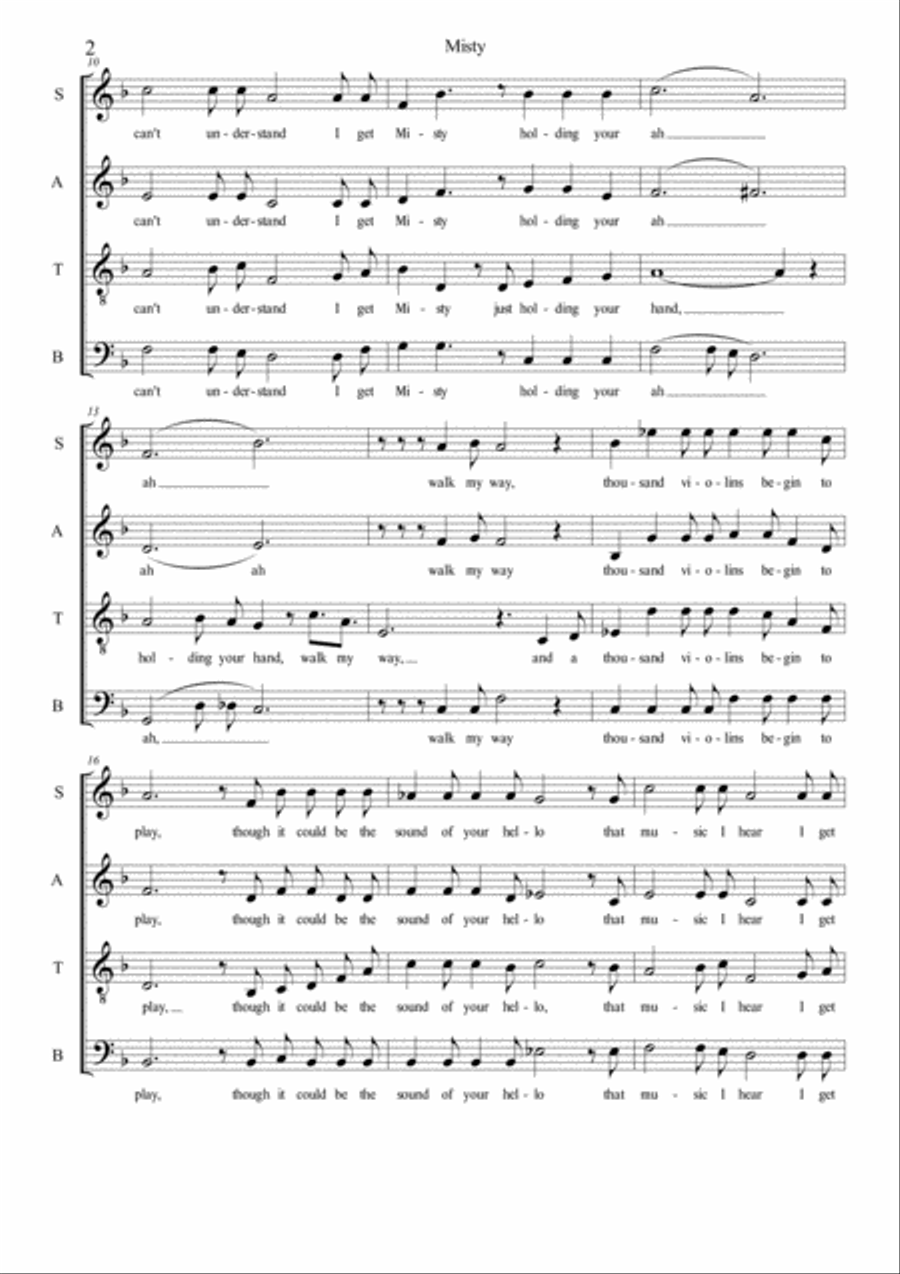 Misty Misty 4-Part scores gallery preview page 2