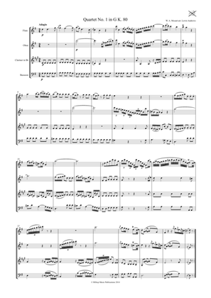 Book cover for Mozart Quartet No. 1 in G K. 80 arr. Woodwind Quartet
