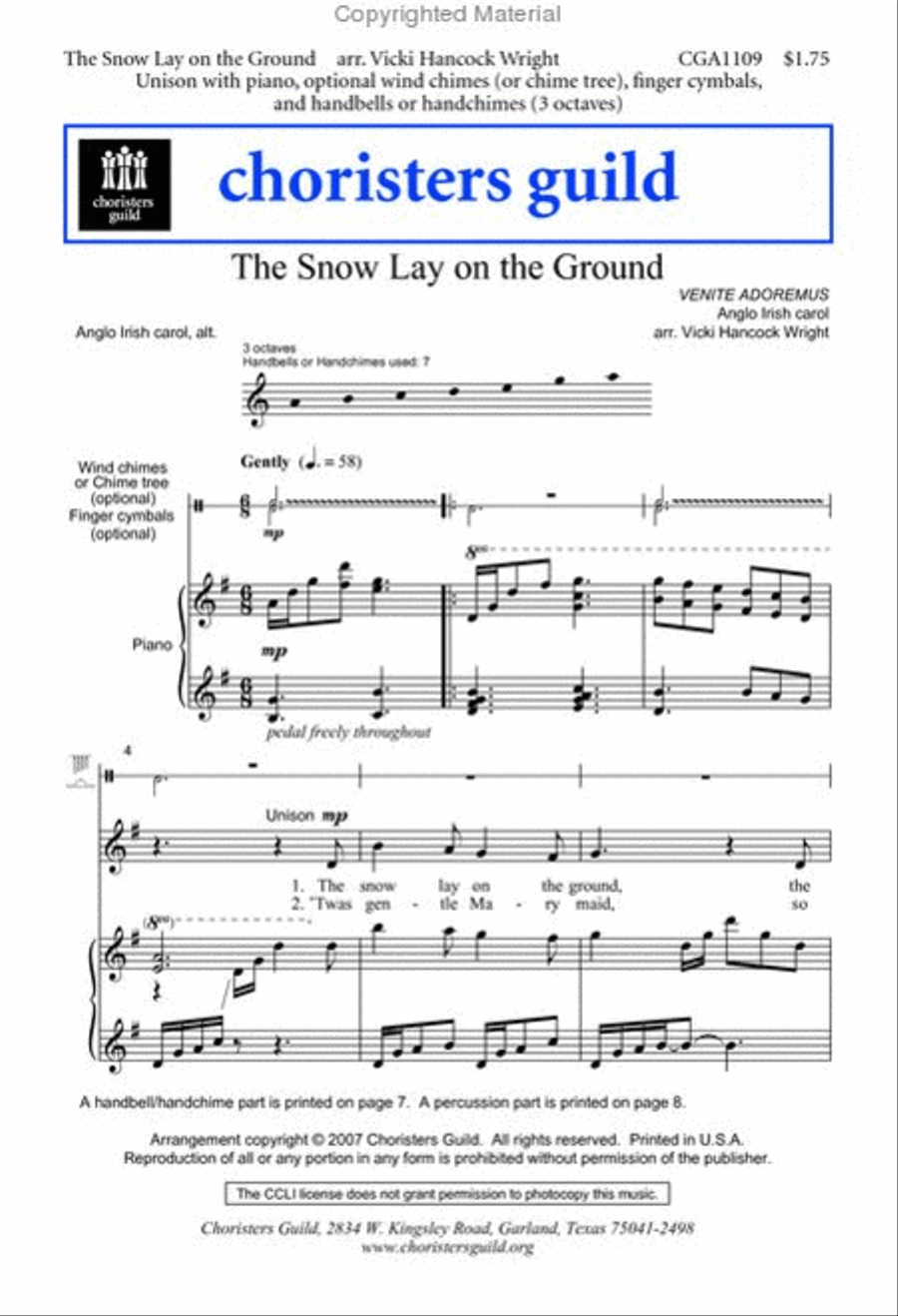 The Snow Lay on the Ground Unison Choir scores gallery preview page 2
