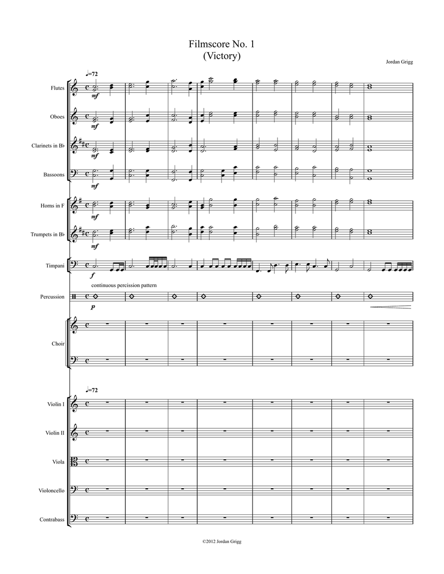 Filmscore No.1 (Victory) Choir scores gallery preview page 1