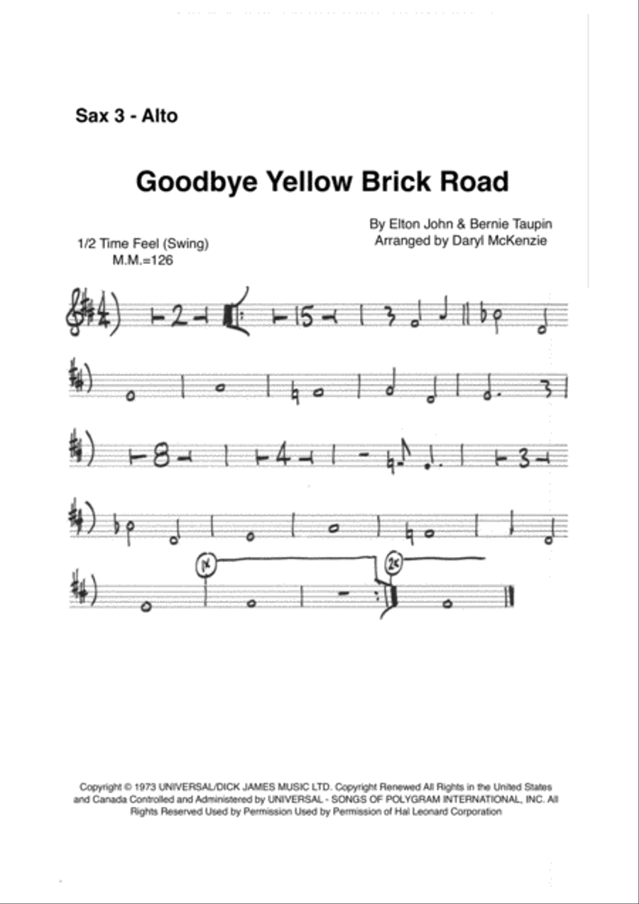 Goodbye Yellow Brick Road School and Community scores gallery preview page 4