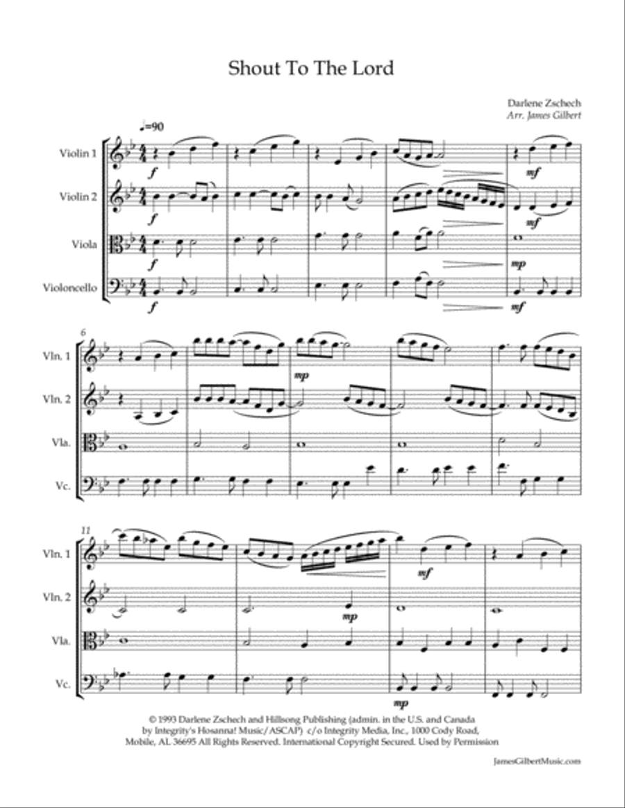 Shout To The Lord String Quartet scores gallery preview page 5