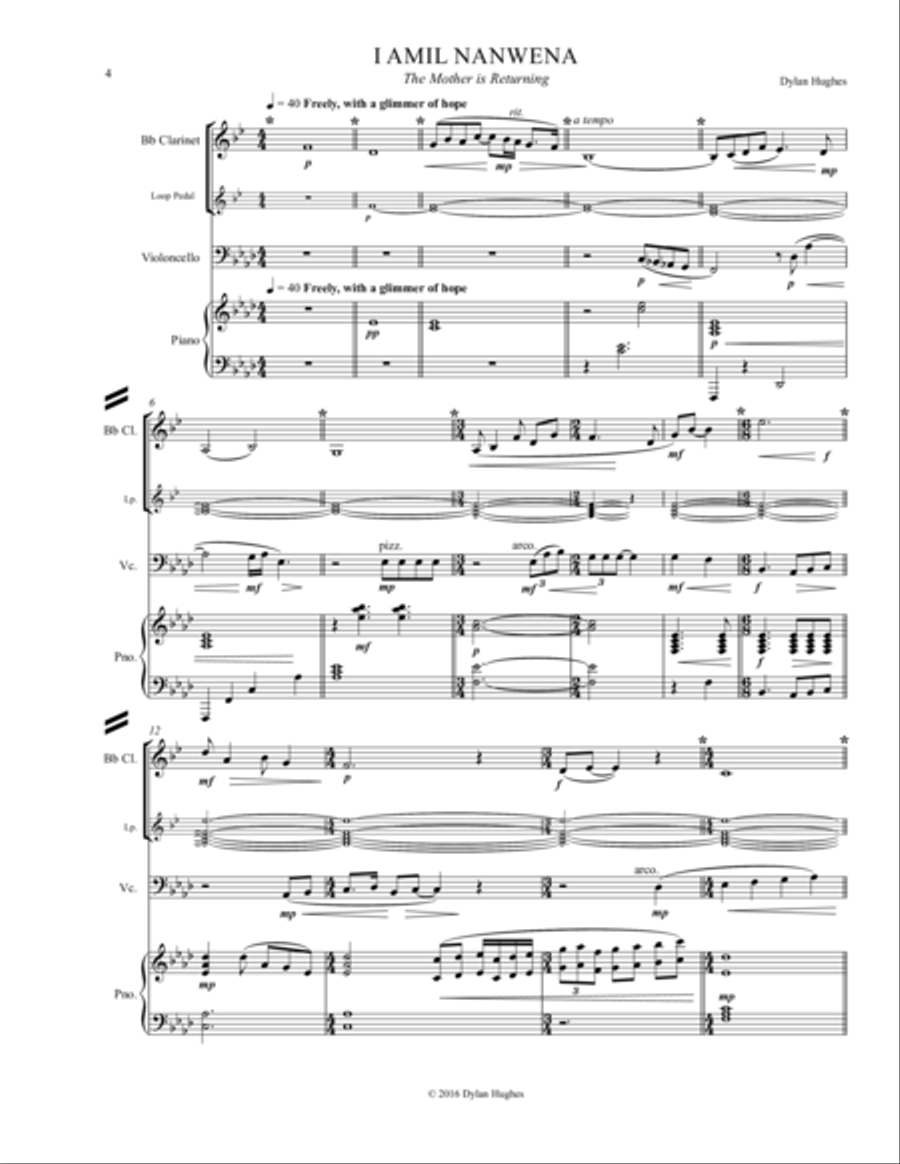 I Amil Nanwena (The Mother is Returning) - Dylan Hughes Clarinet scores gallery preview page 4