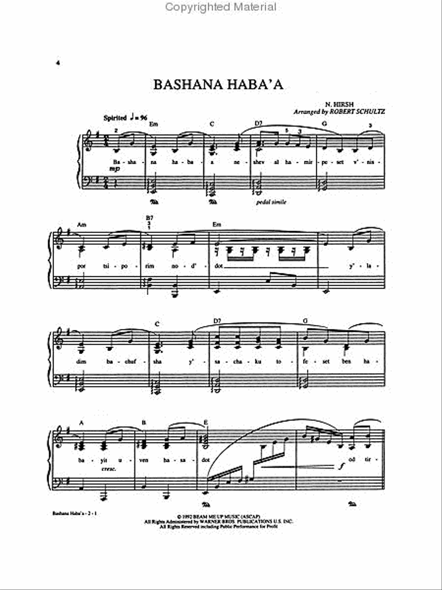 Hava Nagila Plus 12 Celebrated Jewish Songs Piano Solo scores gallery preview page 2