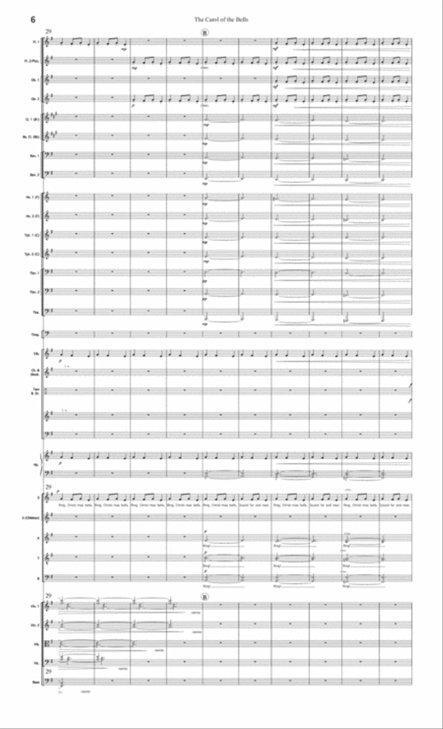 Carol of the Bells for Chorus & Orchestra: Scores and Set of Parts Choir scores gallery preview page 6