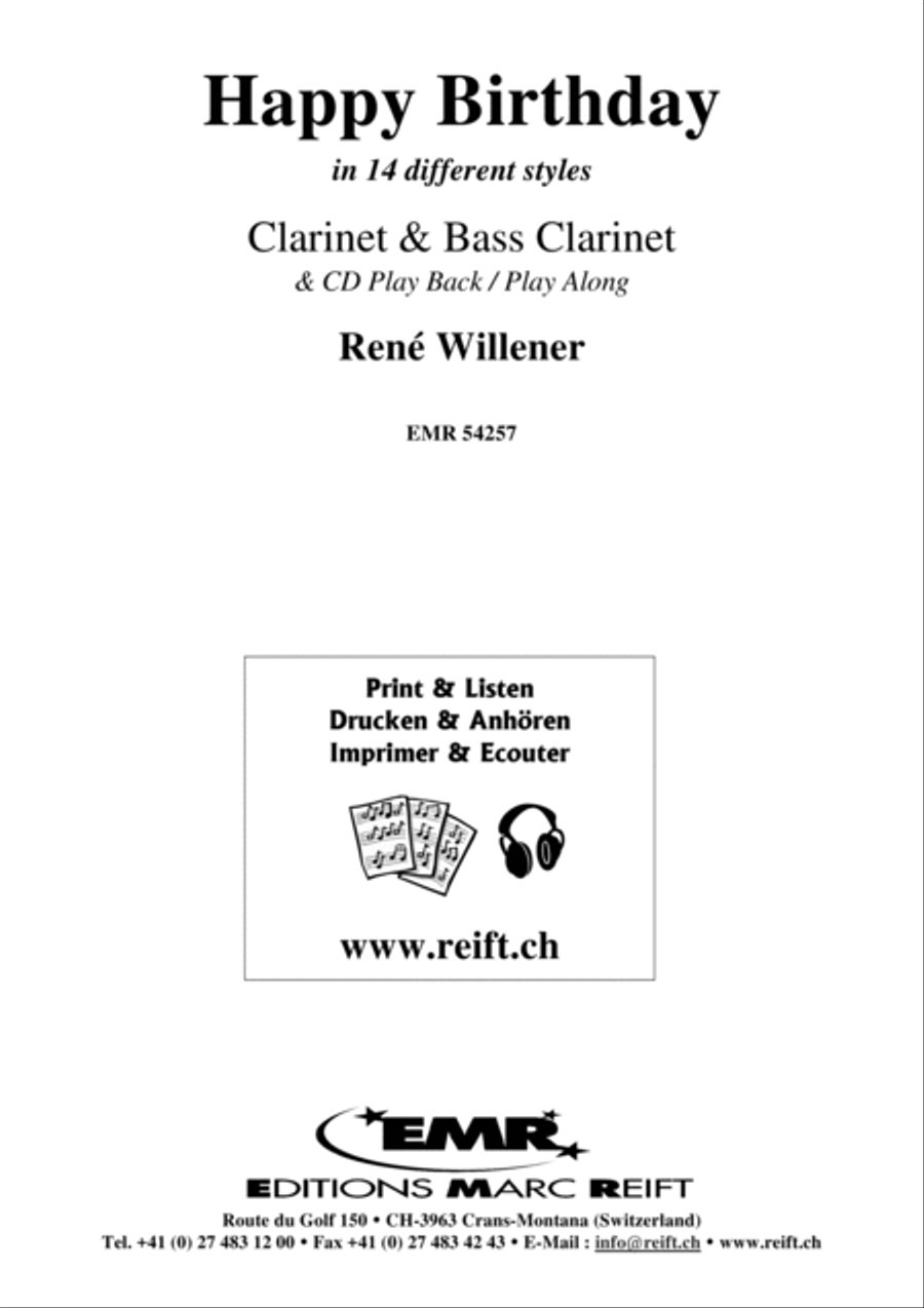 Happy Birthday Bass Clarinet scores gallery preview page 2