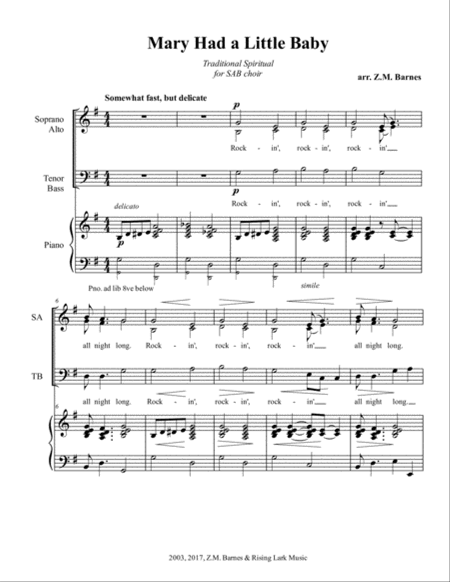 The Rockin' Carol (SAB) 3-Part scores gallery preview page 3