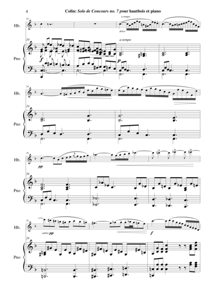Charles Colin: Solo de Concours no. 7 for oboe and piano, score and part