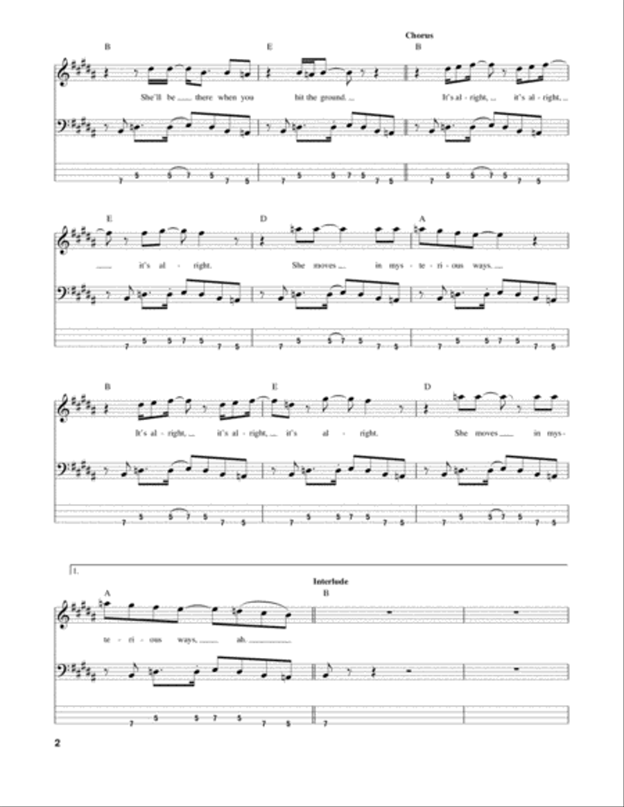 Mysterious Ways Mysterious Ways Guitar Tablature scores gallery preview page 2